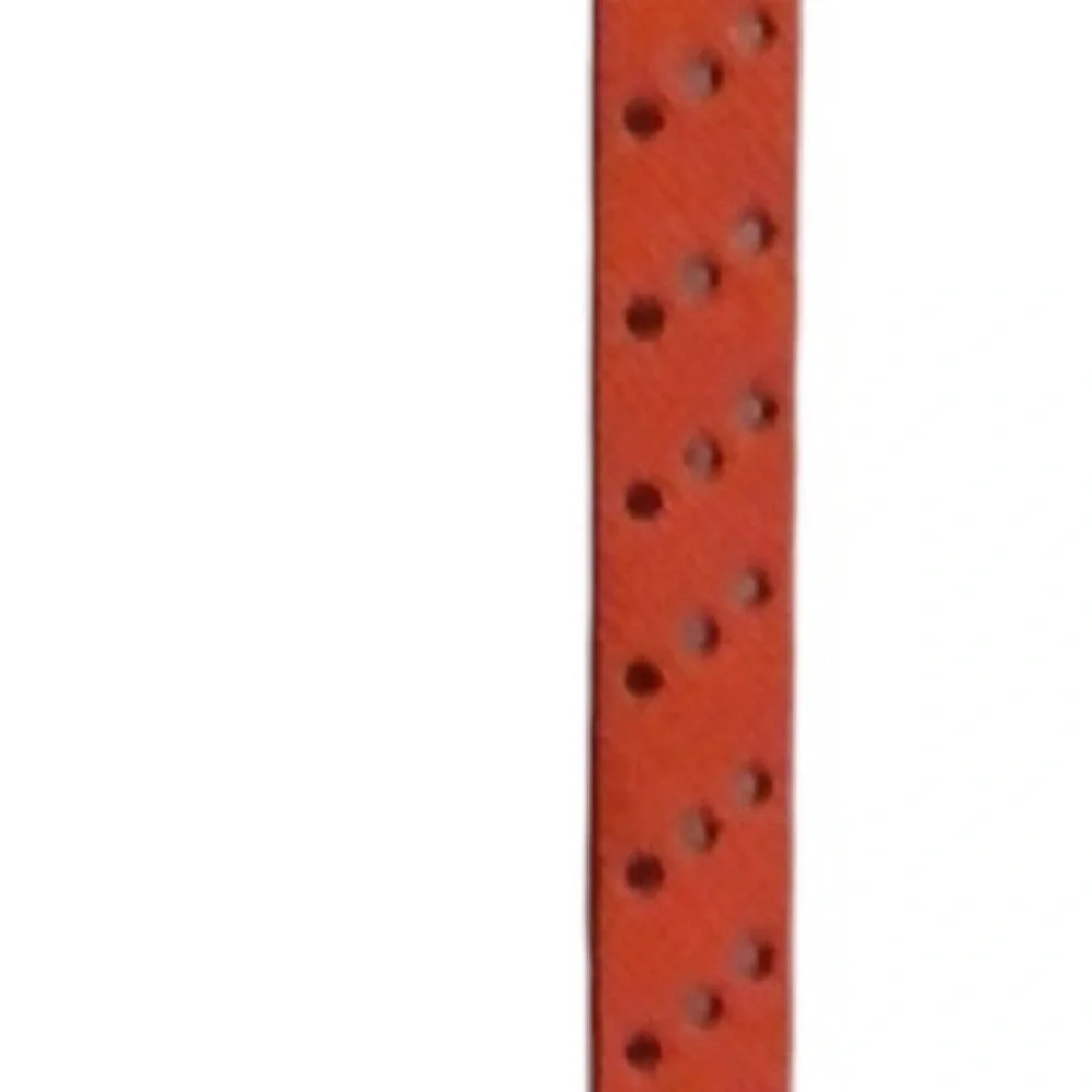 Micheal Kors M-LG Orange belt laser cut 1/4” wide gold hang tag tangerine